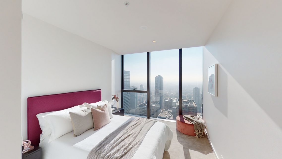 Bedroom with city view